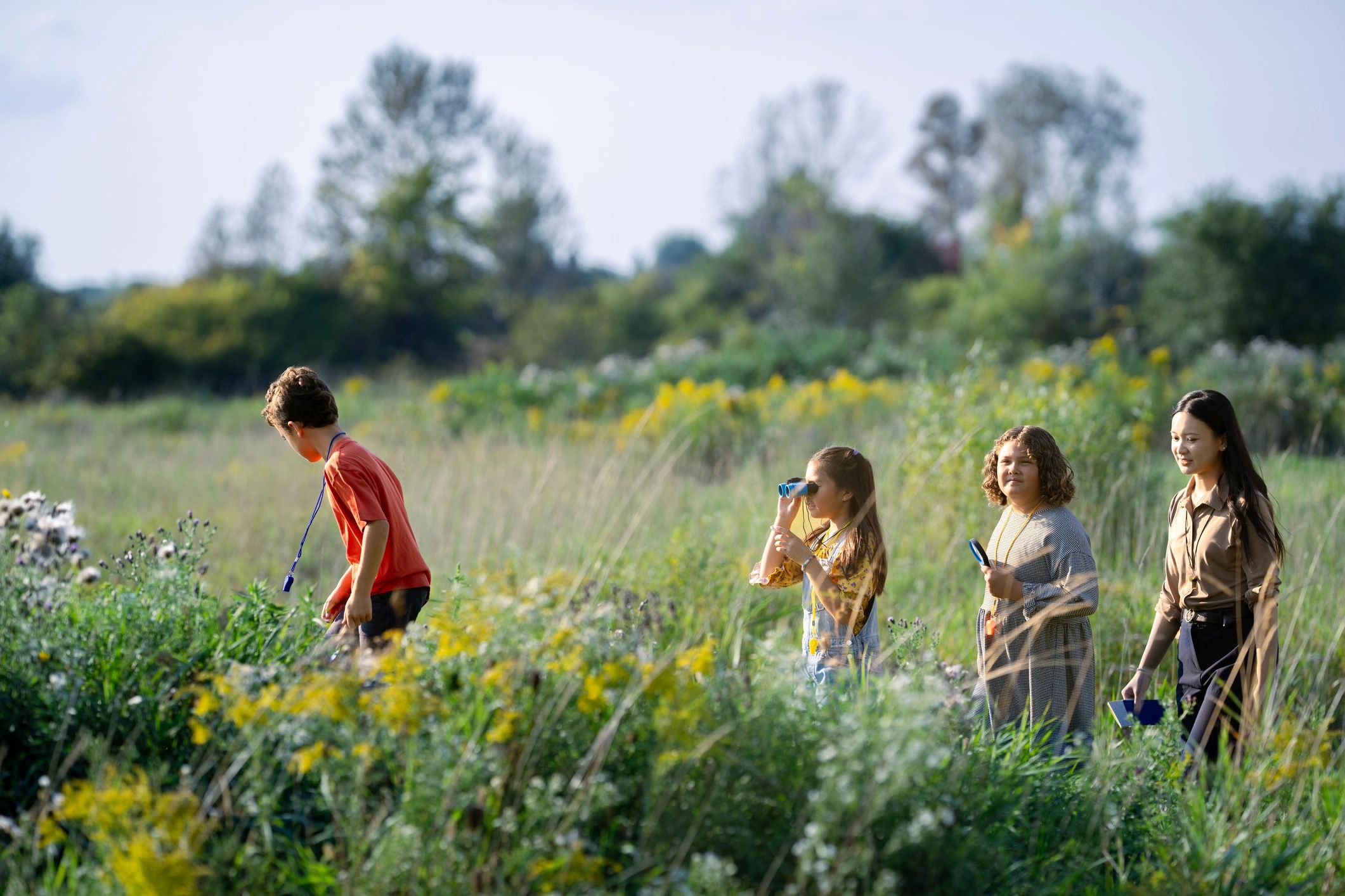 Kids exploring nature